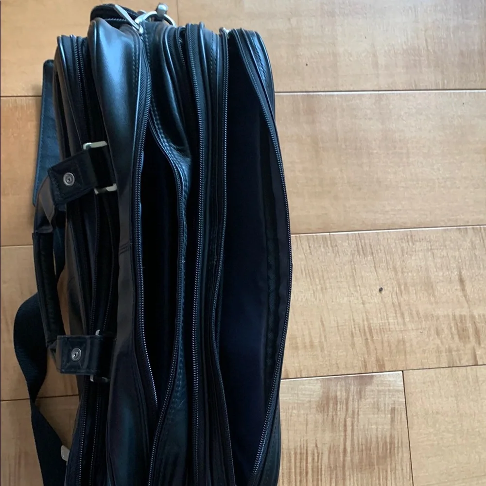 Black Eco Leather Messenger Bag